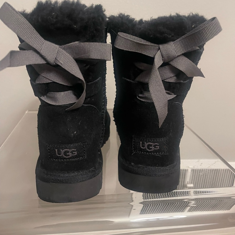 UGG Black Winter Boots with Gray Laces